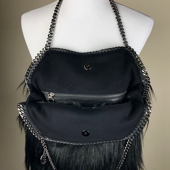 Stella McCartney Black Alter Faux Fur Tote Bag - Picture 7 of 8